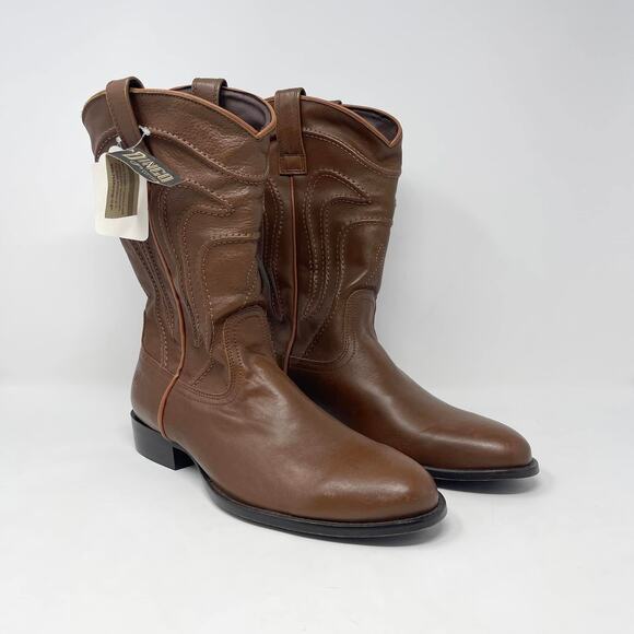 Dingo Montana Western Boot Mens 10D Brown Leather Embroidered Rounded Toe - Picture 1 of 10